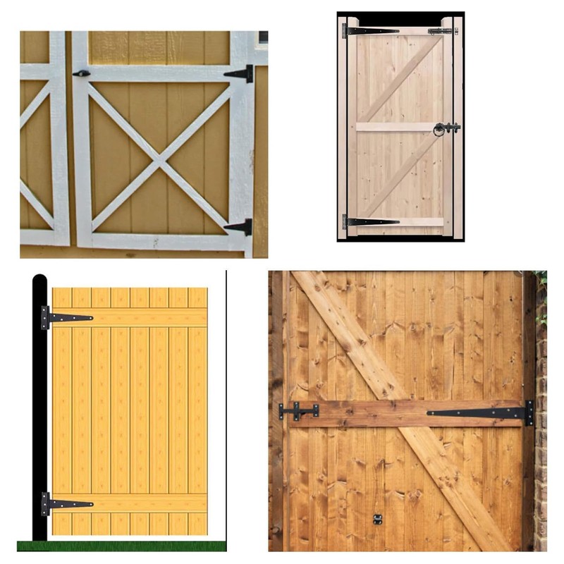 2 Pack T Hinges 200mm (8") with Screws, Heavy Duty