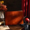 Geyee Leather Guest Book and Pen Stand Set, 10.5" x