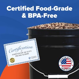 5 Gallon Bucket Only | Made in USA | Food Grade | Durable 90 Mil All Purpose Pail | BPA Free | Premium HPDE | Easy Stack and Store | Lids Not Included (Green, 1)