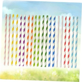 BESTOYARD 250pcs Striped Straws Colorful Straws House Party Home Party Party Supplies Party Supplies Paper Paper