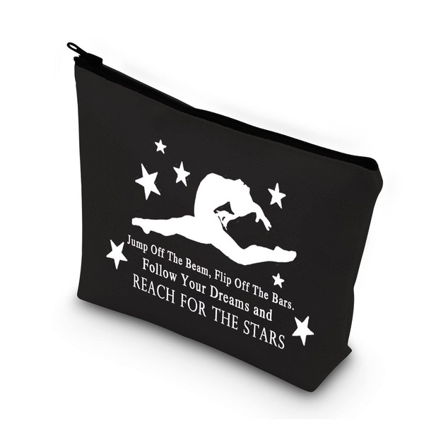 Gymnastics Makeup Bag For Women Girls Gymnast Inspirational Gift Gymnastic Coach Gift Jump Off The Beam Flip Off The Bars Follows Your Dreams And Reach For The Stars Gift, Follows Your Dreams bl,