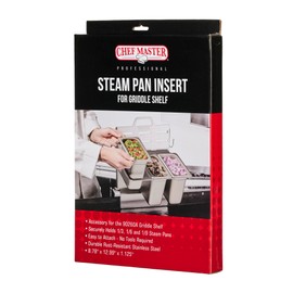 Chef Master Steam Pan Insert for Griddle Shelf Set – Fits 1/3, 1/6 & 1/9 Steam Pans - Keeps Your Ingredients in One Place - Grill Accessories For Restaurants, Diners & Food Trucks - Fits 90260