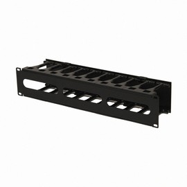 NavePoint High Density 2U Steel 19 Inch Rack Cable Manager Plastic Snap Hinge Fastened Cover