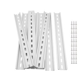 10 Pieces Aluminum DIN Rails,RoHS Standard Slotted DIN Rail,with Extra Screws for Hardware Components Mounting (12inch)