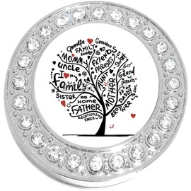 New Charms Family Tree Love Purse Hanger with Bling - Keeps Your Bag Off The Floor and Folds to Fit in Your Handbag