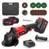 NAWIN 20V Cordless Grinder Kit,4inch, 2×7.5Ah Li-Ion Battery&Fast Charger, 9000RPM