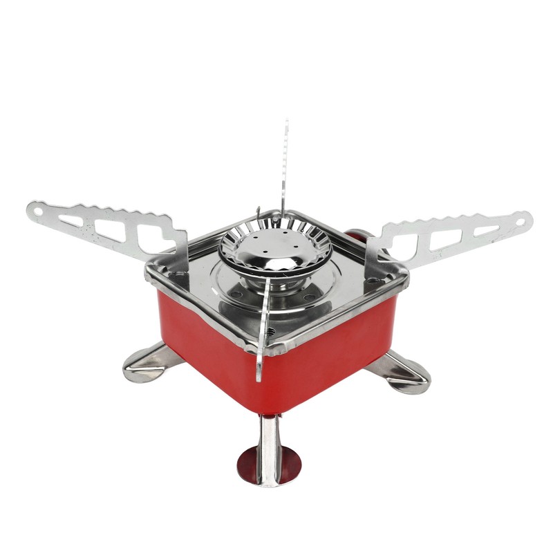 Mini Square Camping Stove Compact Folding Wind Proof Outdoor Backpacking