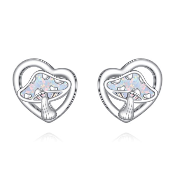 Opal Pilz Ohrringe 925 Sterling Silber Pilz Ohrstecker Opal Schmuck