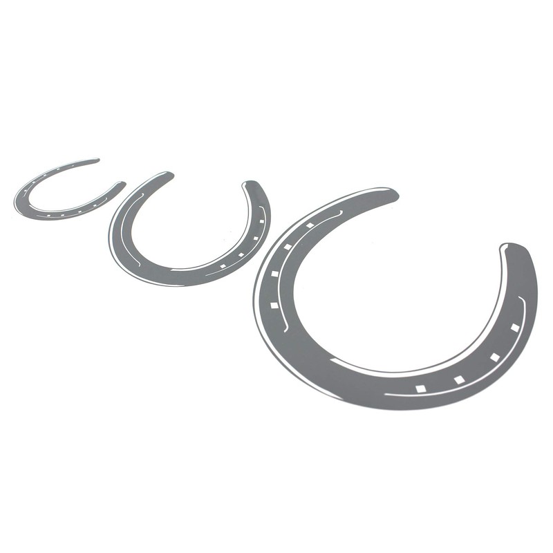 Horseshoe Set of 3 Horse Pony Stickers for Car Sticker