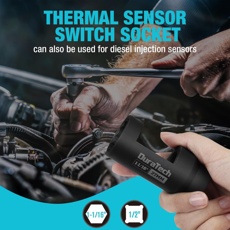 DURATECH 7PCS O2 Oxygen Sensor & Oil Pressure Socket Set,