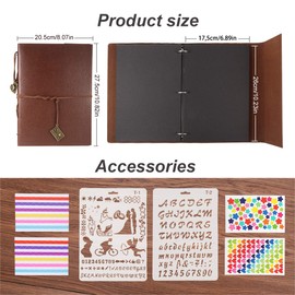 Leather Photo Album,ThxMadam Vintage Scrapbook DIY Memory Book Wedding Guest Book w 60 BlackPages Present for Valentines Anniversary Mother's Day Christmas Birthday Gift for Man&women Boy(Brown,Large)