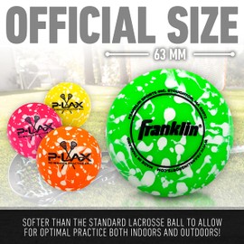 Franklin Sports Lacrosse Balls - Practice Lax Balls - 2 Pack -Massage Balls - All Ages Lacrosse - Green
