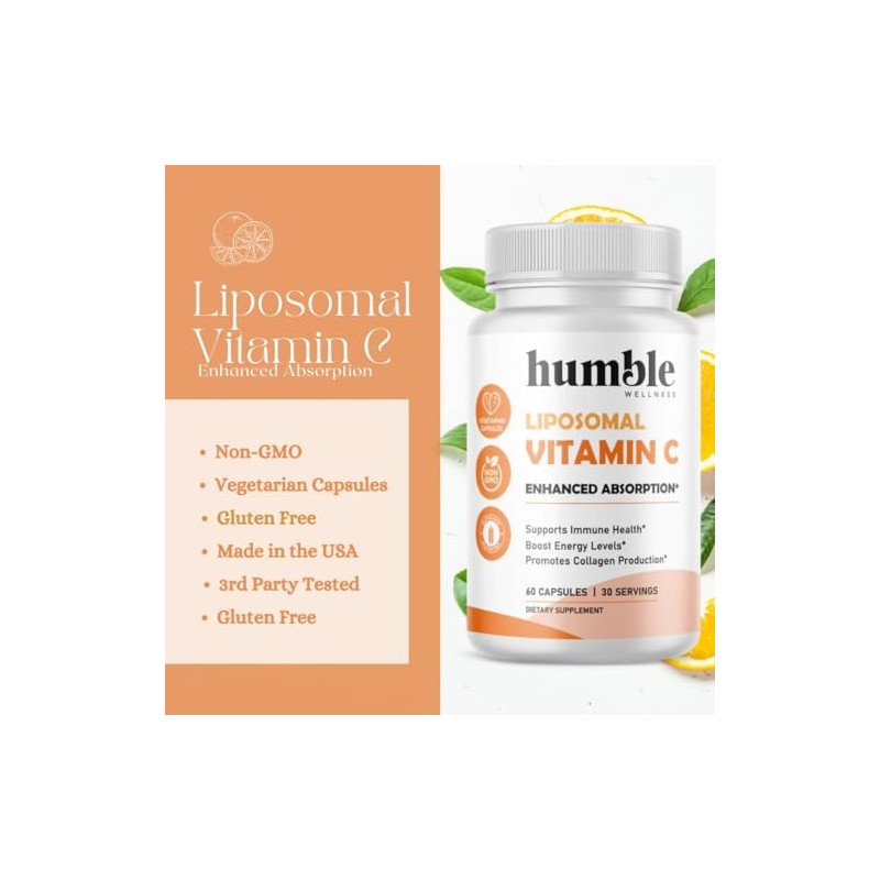 Vitamina C Liposomal 60 Cápsulas - Suplemento Antioxidante para la