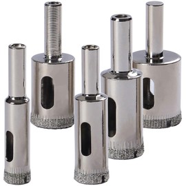 Drilax 5-Pc Diamond Drill Bits Set (3/8" to 1") | Solid Alloy Steel Hole Saws for Ceramic, Glass, Granite & Tile | 1-1/8" Deep Cut