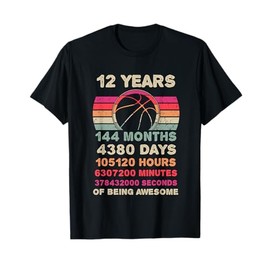 12 Year Old Basketball Birthday 12th Birthday Boy Girl T-Shirt