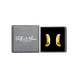 SOFIA MILANI - Women's Earrings 925 Silver - Geometry Creole Earrings, Yellow Gold, No Gemstone