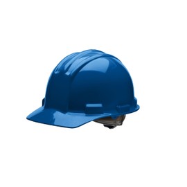 Bullard 3-Rib S51 Flat Front Cap Style Safety Hard Hat with 4-Point Ratchet Suspension and Cotton Brow Pad, Kentucky Blue