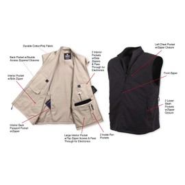 Rothco Undercover Travel Vest, Black, XX-Large