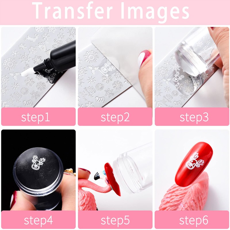 NICENEEDED Nail Art Stamp with Scrapes, Transparent Soft Clear Stamp