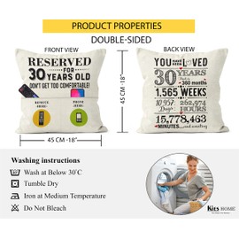 Kies CROWNLY CRYSTAL® (Double-Sided) 30th Birthday Gifts For Women-Men Pillow Covers 18x18 Dad Gifts Daddy Birthday Gifts Friendship Gifts for Women Populer Sister Birthday Gift
