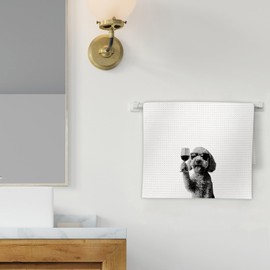 FIicy Goldendoodle Gifts Wine Kitchen Towels, Gifts for Golden Doodle Dog Wine Lovers Decorative Hand Dish Towel for Kitchen Home Bar, Funny Golden Doodle WineLover Home Bars Kitchen Decor(16x24inch)