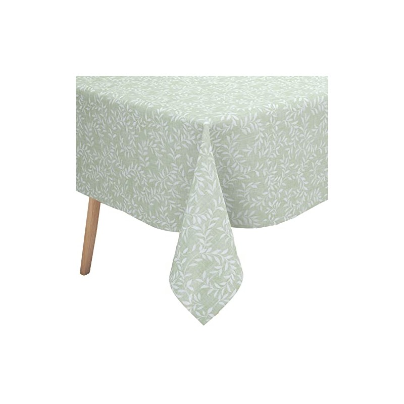 Karina Home Willow Leaves Wipe Clean Tablecloth Vinyl PVC (Green,