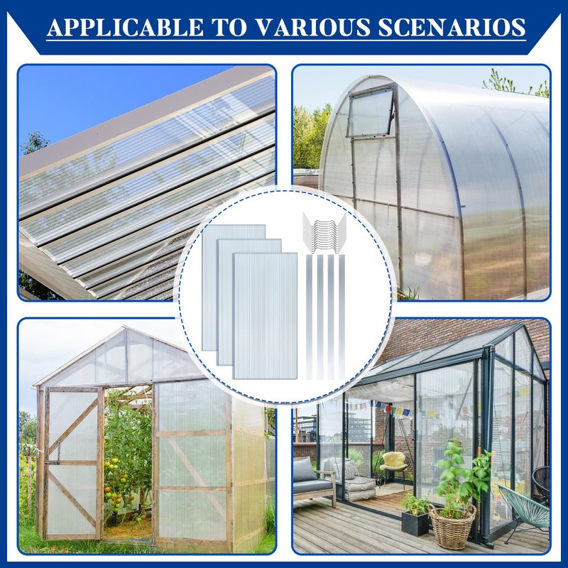 Hotop Polycarbonate Greenhouse Panels Kit 4' x 2' x 0.24"