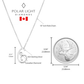 Script Letter G Pendant, Sterling Silver Initial Necklace with 0.03 Carat Certified Canadian Diamonds | POLAR LIGHT Diamonds Jewelry for Women