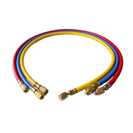 R134a R12 R22 R502 Replacement Gas Charging Hoses 3-Piece Set for Refilling Car AC Cooler Gas Manifold Gauge Injection