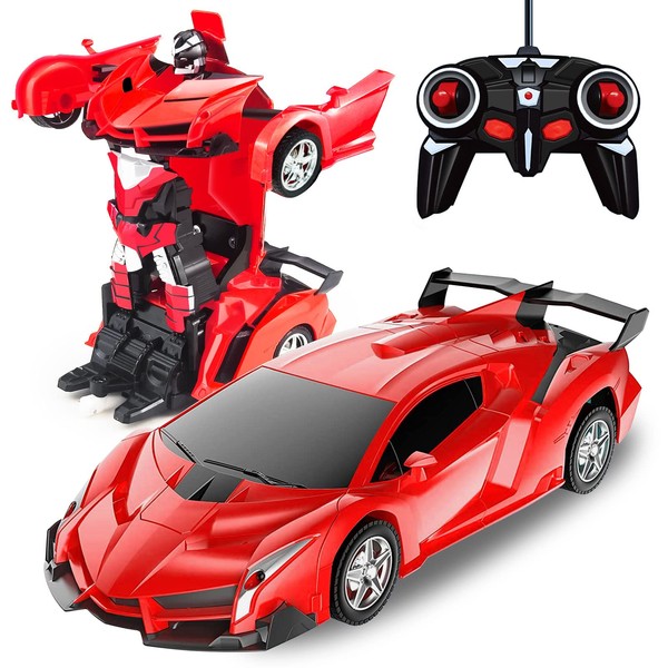 Tcvents RC Car, Robot Transformation, Car Toy, Transformation with LED