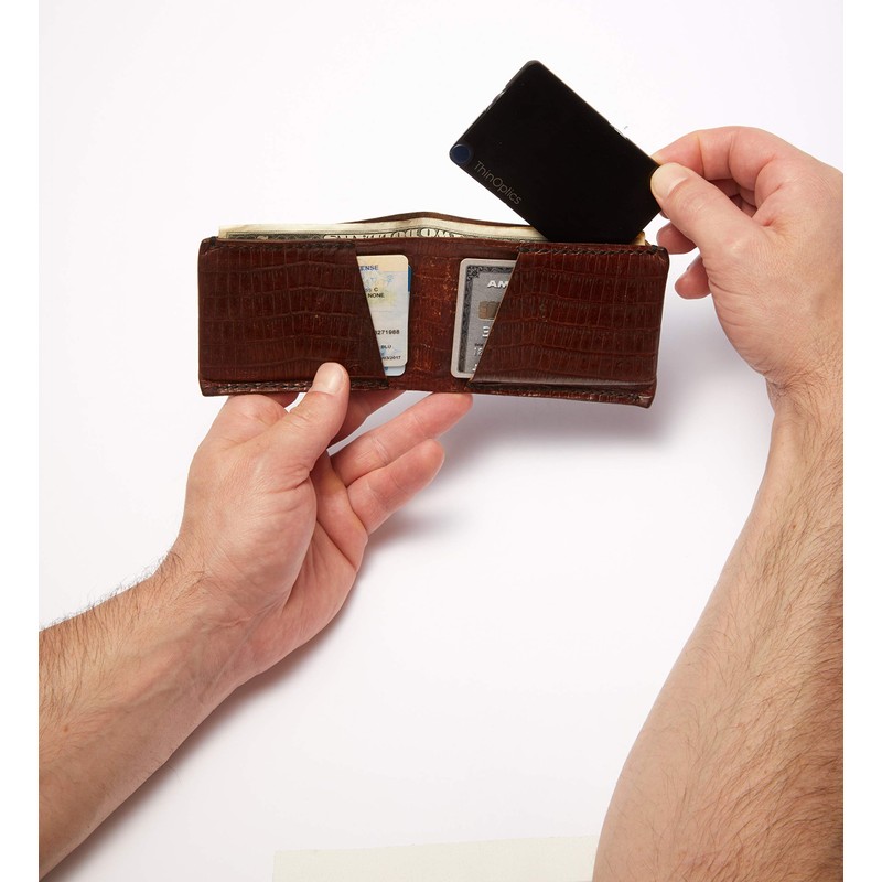 ThinOptics Reading Glasses + FlashCard Case | Black Frame, 1.00