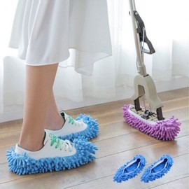 Detachable Foot Mop Refill Cleaning Slippers Blue 1pc 6ea