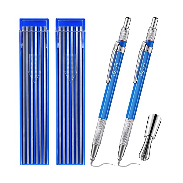 Hiboom Silver Streak Welders Pencil with Refills, Mechanical Pencils Metal