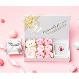 LAVUMO Heart Necklace 925 Silver Rose Gold Women's Necklace – Heart Pendant Silver Chain Jewellery Gift for Wife, Women, Mum, Girlfriend for Birthday, Christmas, Valentine's Day, Hypoallergenic