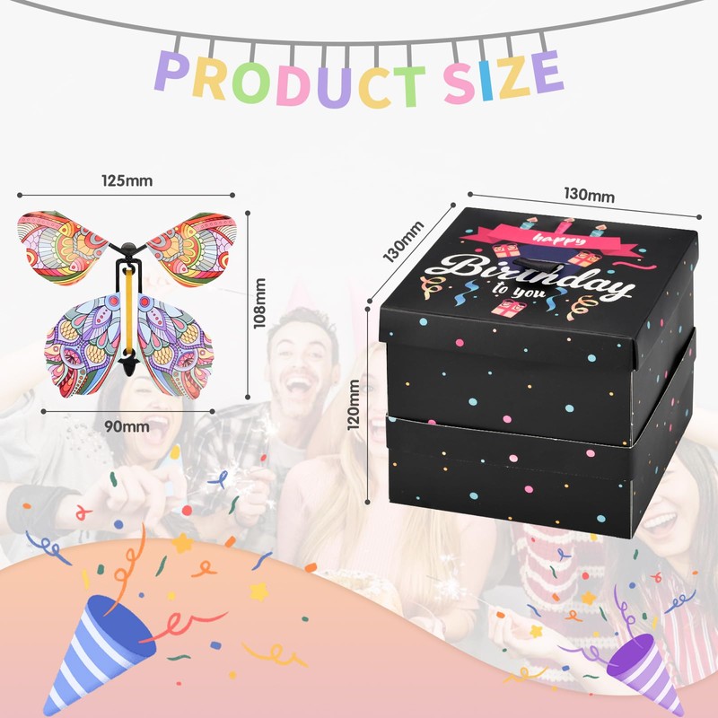 Butterfly Gift Box, Confetti Gift Box, Surprise Gift Box, Explosion