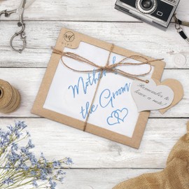 W&F GIFT Wedding Handkerchief - 12" x 12" - Something Blue for Bride on Wedding Day - Mother of the Bride Gifts, Bridal Wedding Hankie – Mother of the Groom Gifts from Bride