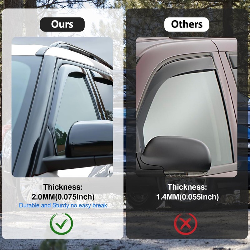 Nilight in Channel Rain Guards for Jeep Grand Cherokee L