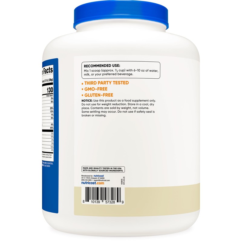 Nutricost Whey Protein Powder, Vanilla, 5 pounds - Whey Protein