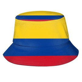 Cute Colombia Flag Bucket Hats Fashion Sun Cap Packable Outdoor Colombian Patriotic Fisherman Hat for Women Men