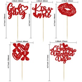 Ephlyn - 24 piezas de decoración para magdalenas con purpurina para el día de San Valentín, con forma de corazón, oso con texto en inglés «I do», decoración de tartas para bodas, despedidas de