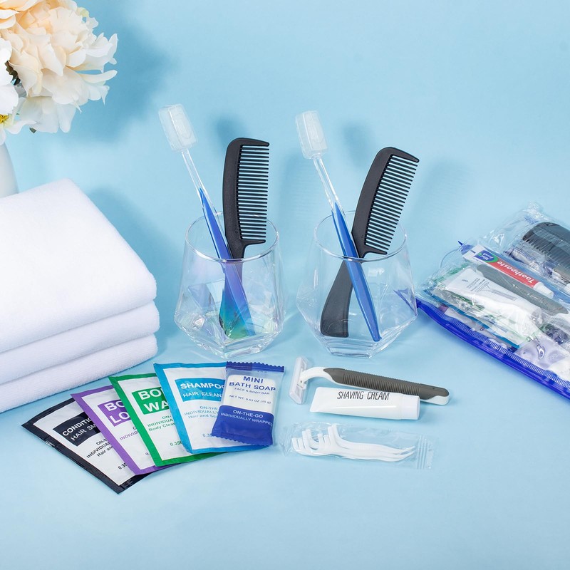Personal Hygiene Kit Bulk Pack of 100,Blue 13-IN-1 Travel Size