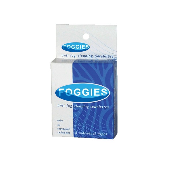 Foggies Anti-Fog Cleaning Towelette Wipes for Goggles, Glasses and Masks, 6-Pack