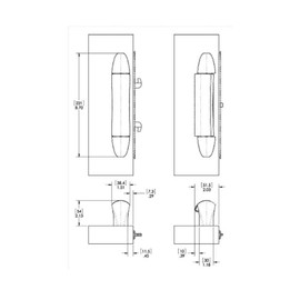 8.7" Interlock Intuition Sliding Glass Door Handle Kit Replacement - Fix and Repair Patio Door Hardware - Silver