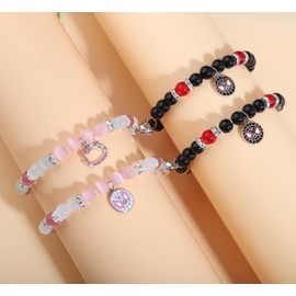 GINAZL Spider and Gwen Matching Bracelets,Couples Bracelet for Women Christmas Birthday Jewelry Gifts Friendship Bracelet Long Distance Bracelet Gift for Gf Bf Bff Bestie