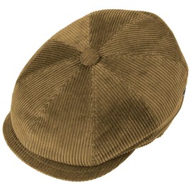 Lipodo 8 Panel Cord Flat Cap Men's – Flat Cap Made in Italy – Plain Peaked Cap – Autumn/Winter – Regular Fit Style – Lined Winter Hat, beige, XL