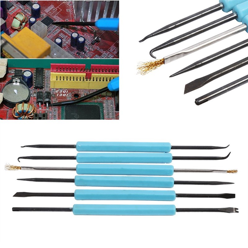 Zerodis 6 in 1 Blue Double-sided Solder Assist Disassembly Tool,