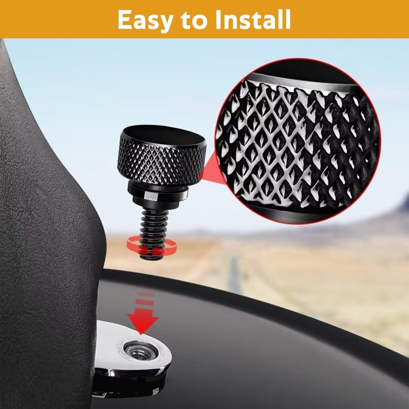 ECOMAID 2 Pieces Stainless Steel Billet Chrome Replacement Bolts for