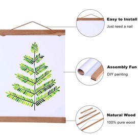 Poster Hanger, Modern Magnetic Wooden Photo Frame DIY Custom Poster Scroll Prints Artwork Hanger Teak Wood home decor clearance Poster Hangers(50cm)