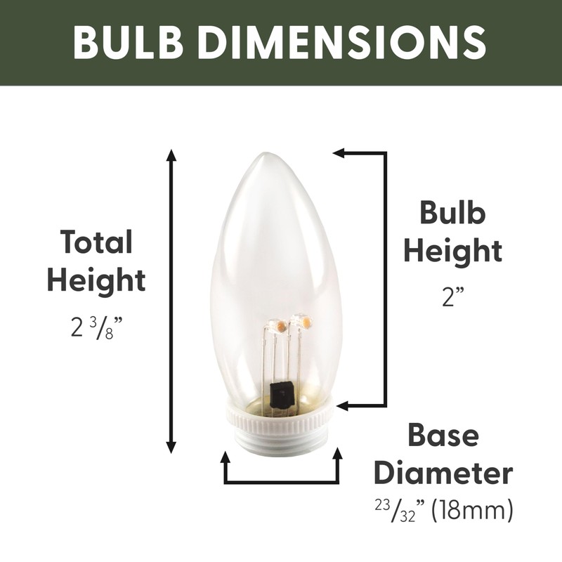 612 Vermont Programmable Ultra-Bright LED Window Candle Replacement Bulbs for