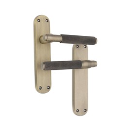 Infinity Decor Pair of Matt Antique Knurled Lever on Backplate Latch Door Handles Set - Ideal for Interior & Exterior Doors